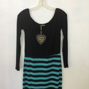 Teal and black dress